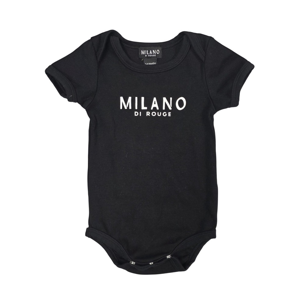 Milano Di Rouge Bodysuit Unisex 3-6 Months Black Luxury Streetwear Logo Infant